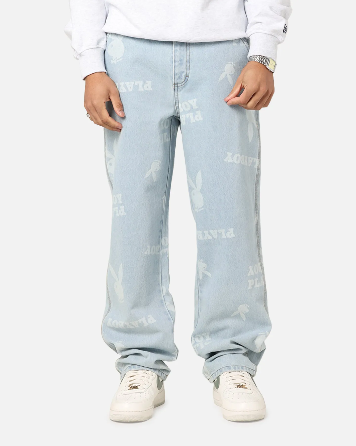 Sustainable Dye Methods Playboy Mess Denim Jeans Light Indigo