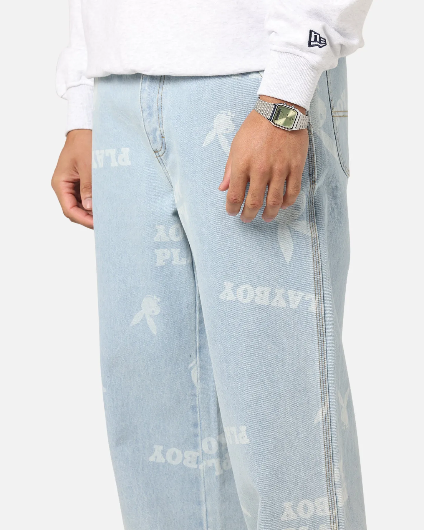 Modern Attire Playboy Mess Denim Jeans Light Indigo