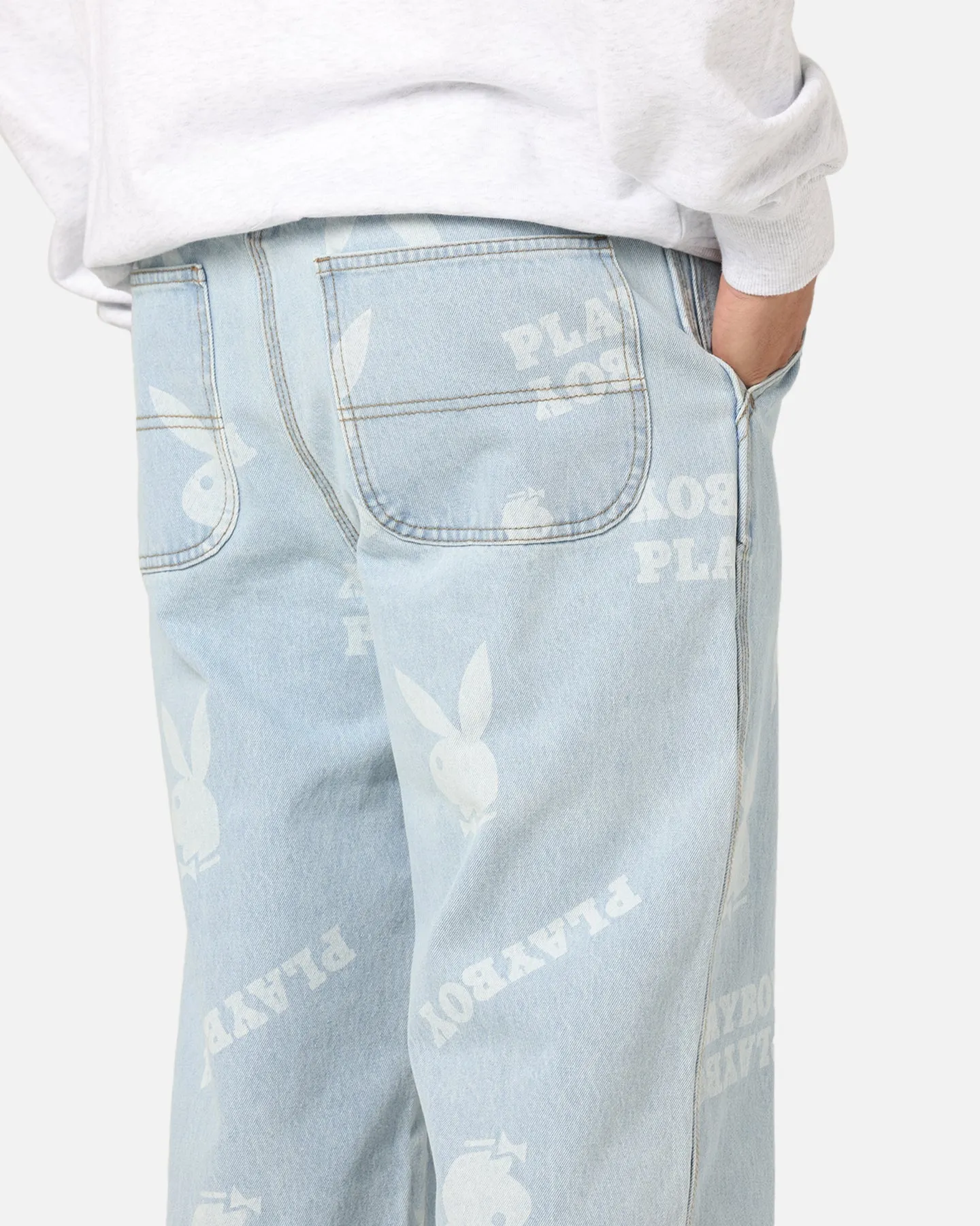 Playboy Mess Denim Jeans Light Indigo Daily Clothing