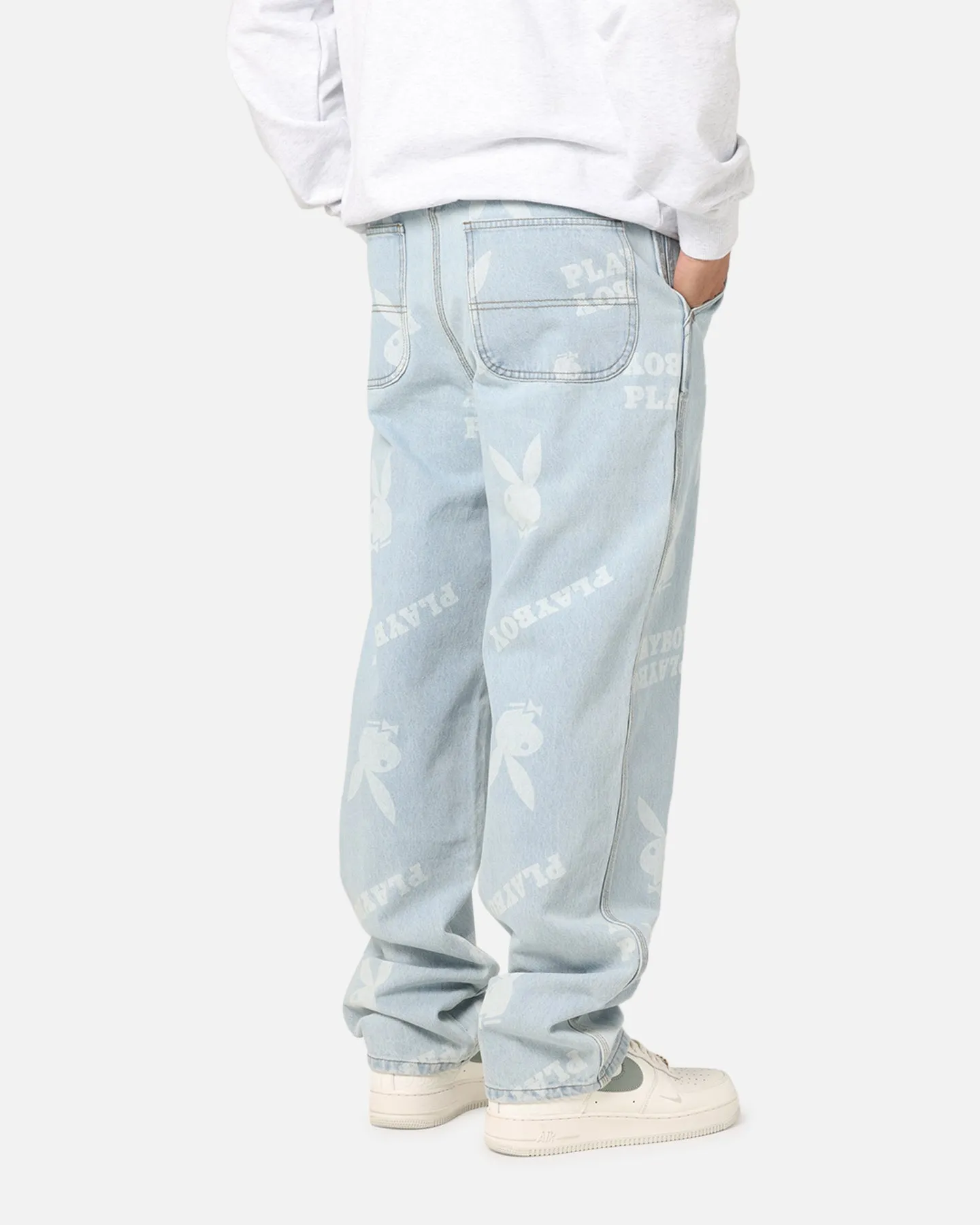 Playboy Mess Denim Jeans Light Indigo Odor Control Coating Heavy Duty Zipper Mechanism