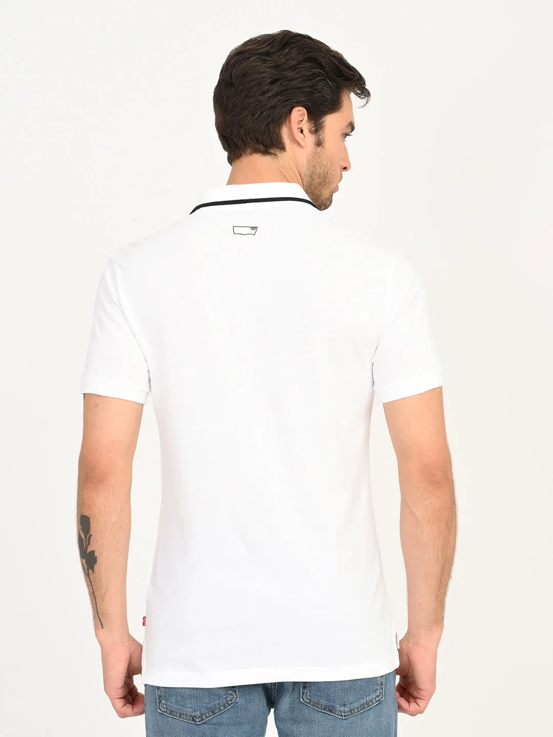 Lightweight Material SlimFit Design Men's Solid White Slim Fit Polo T-shirt