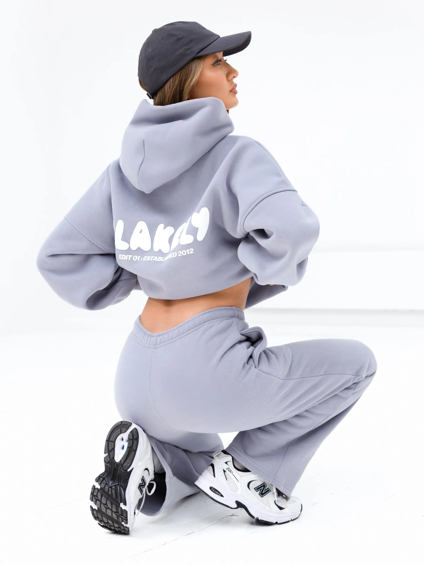 Customizable Option Cloud Print Oversized Hoodie - Pale Lilac