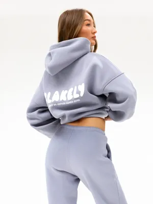 Cloud Print Oversized Hoodie - Pale Lilac Street Mood High Collar Coverage