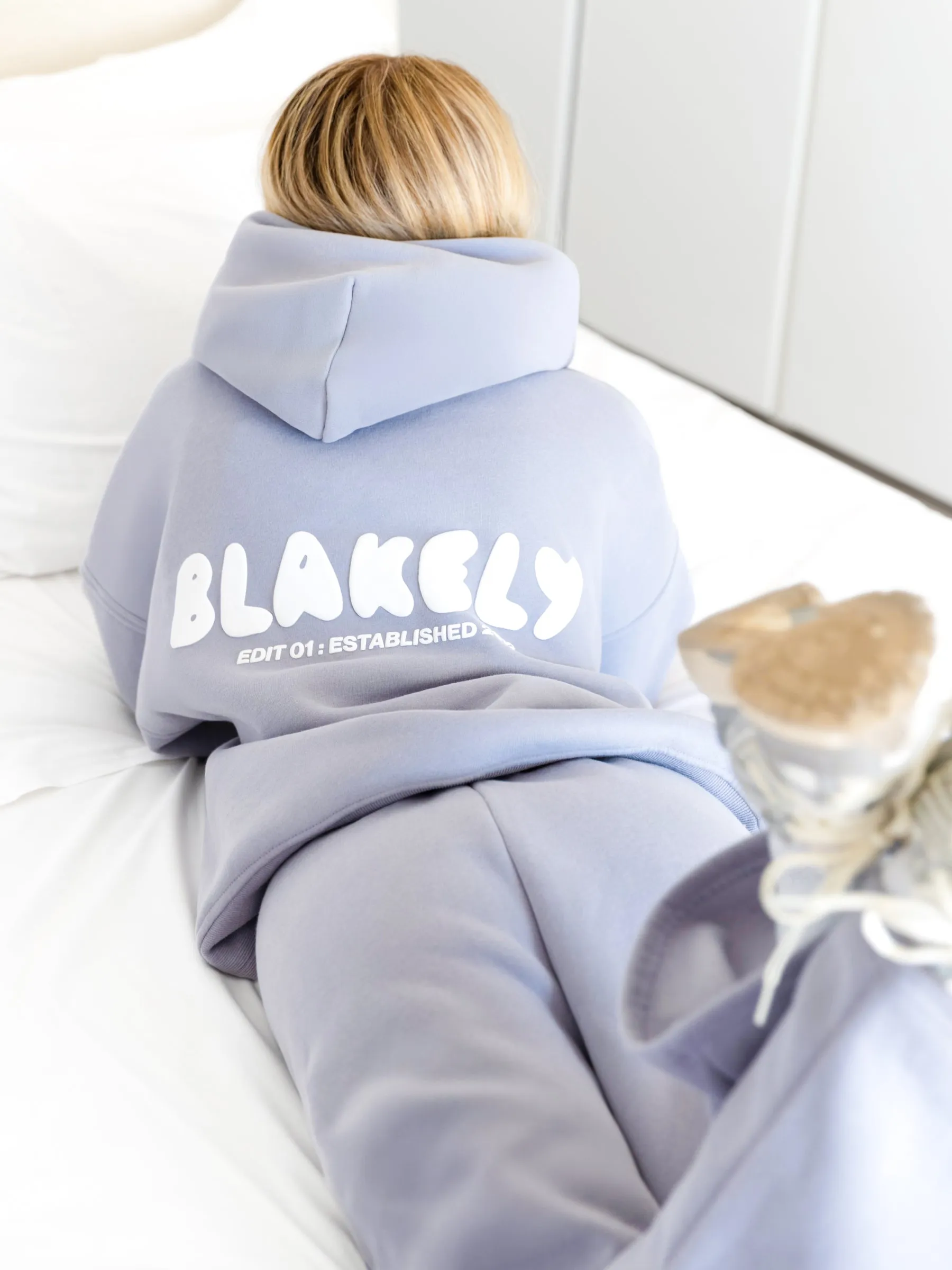 Warm Insulation Cheetah like Cloud Print Oversized Hoodie - Pale Lilac