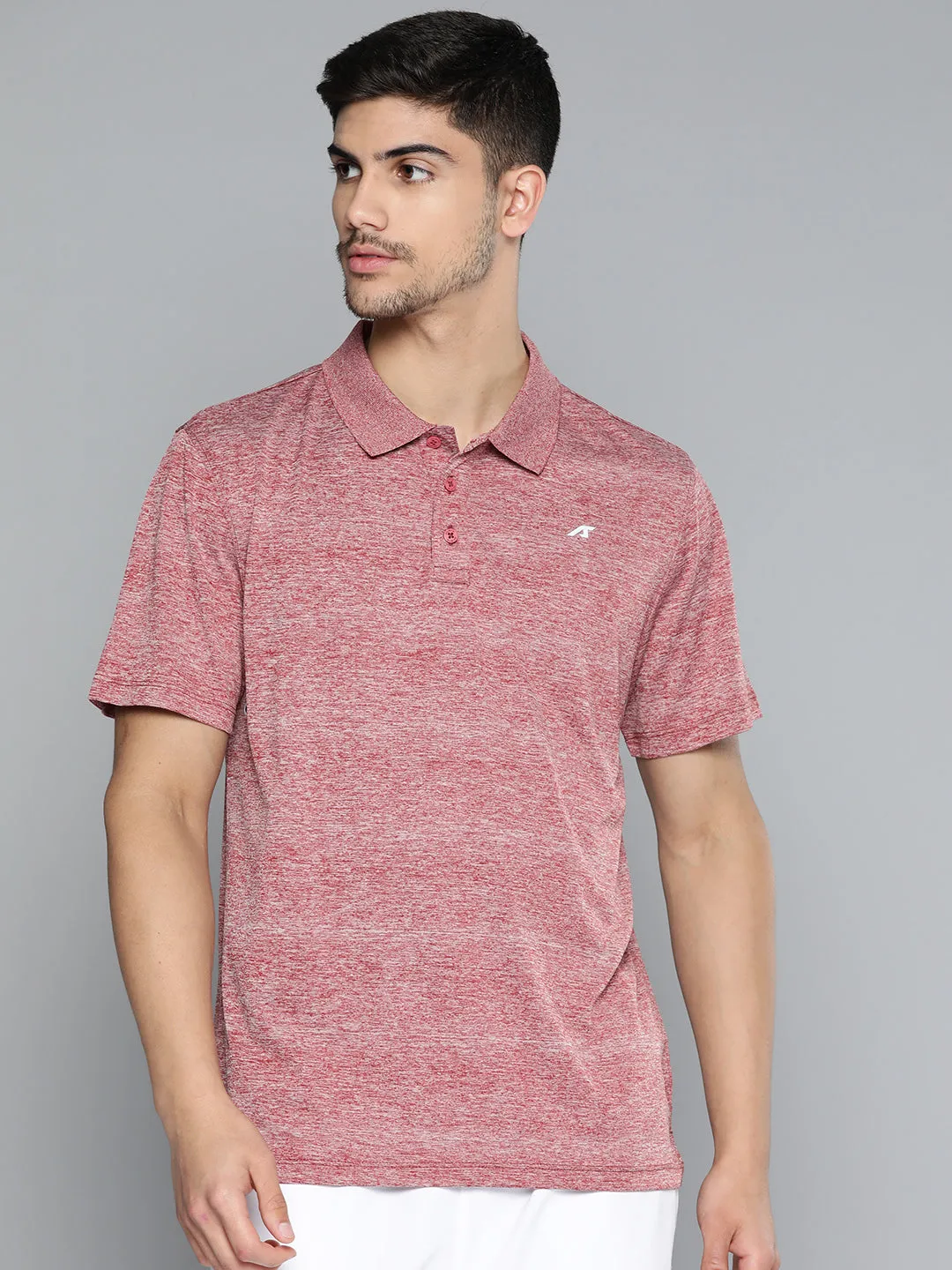 Sporty Look Alcis Men Polo Collar Anti Static Slim Fit Sports T-shirt With Glow In the Dark Detail