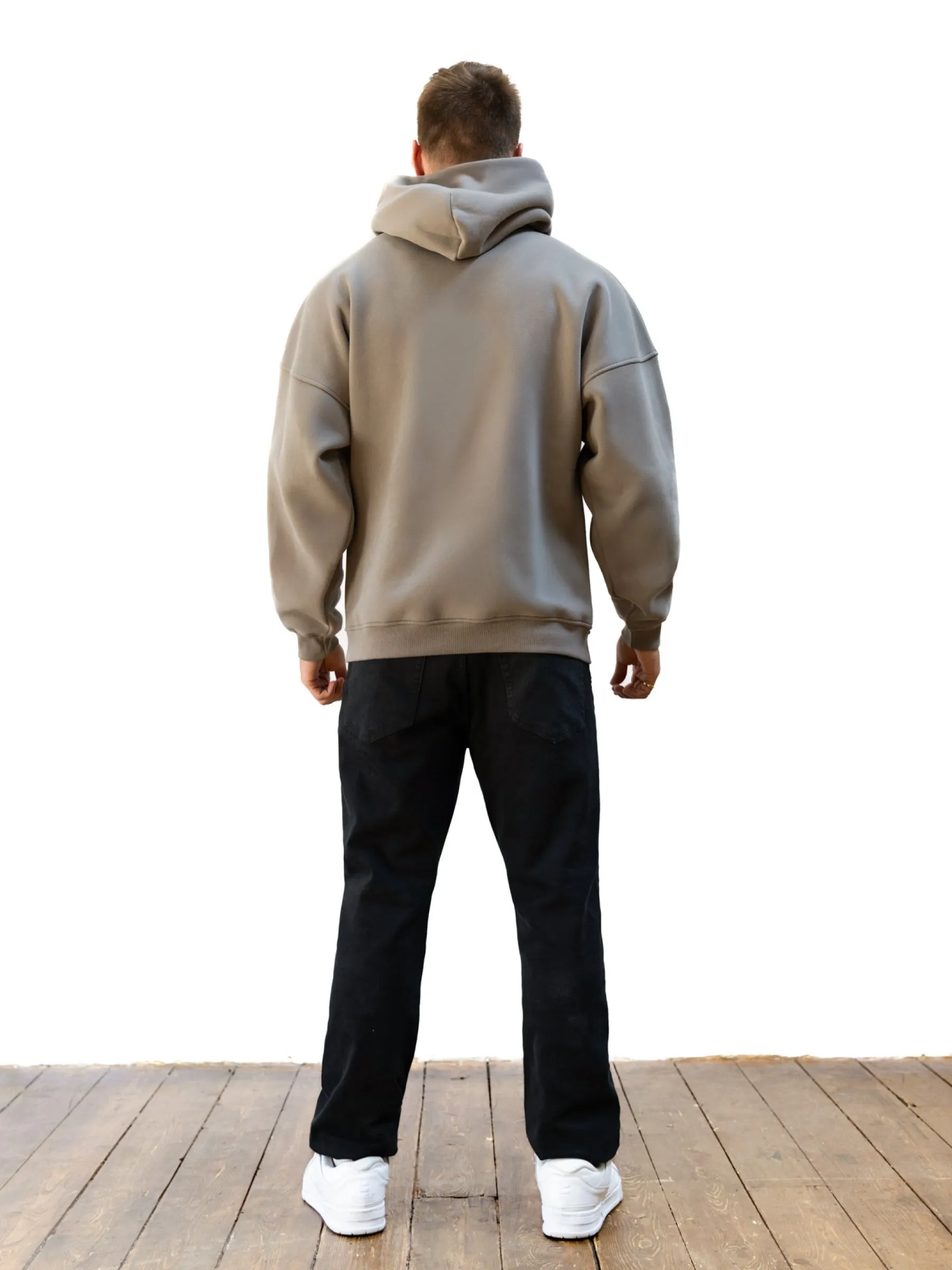 Logo Relaxed Hoodie - Washed Khaki Ergonomic Tailoring Warm Garment