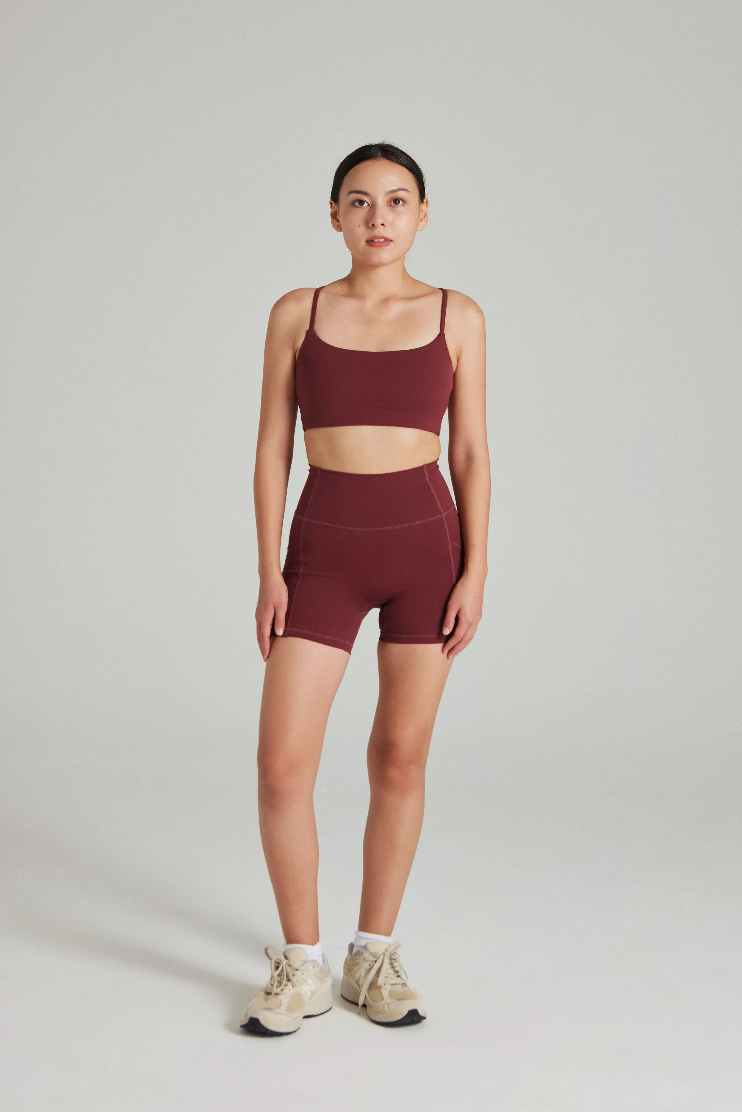 Pocket Shorts (Mini 4") in Dark Cherry Stretch Fit