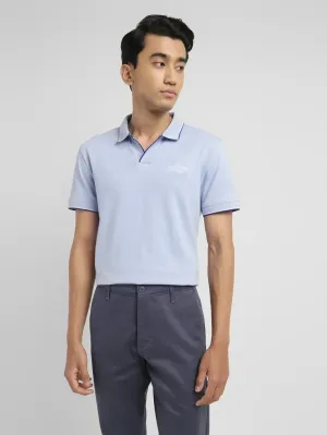 Compact Knit Structure Oversized Silhouette Men's Solid Slim Fit Polo T-shirt