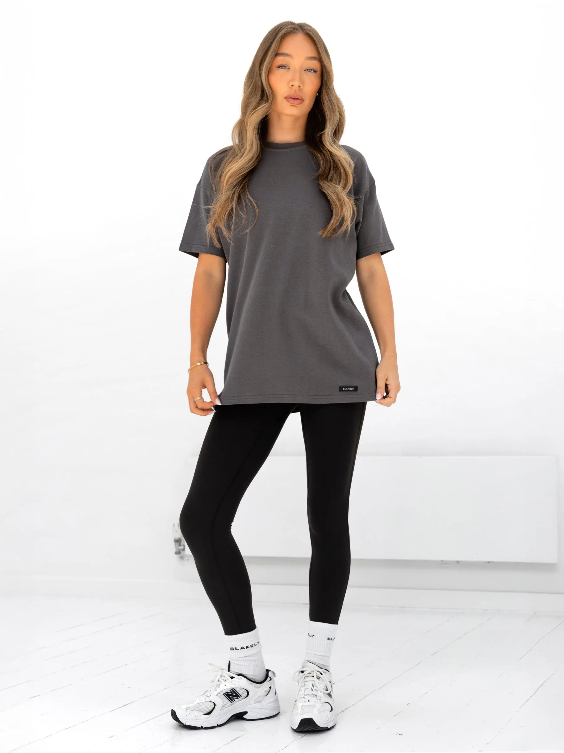 Olivia Oversized T-Shirt - Charcoal Breezy Comfort