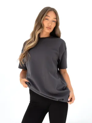 Chic Comfort HighThreadCount Olivia Oversized T-Shirt - Charcoal