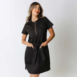 FadeResistant Color Thermal regulation Hamptons Dress, Black Canvas