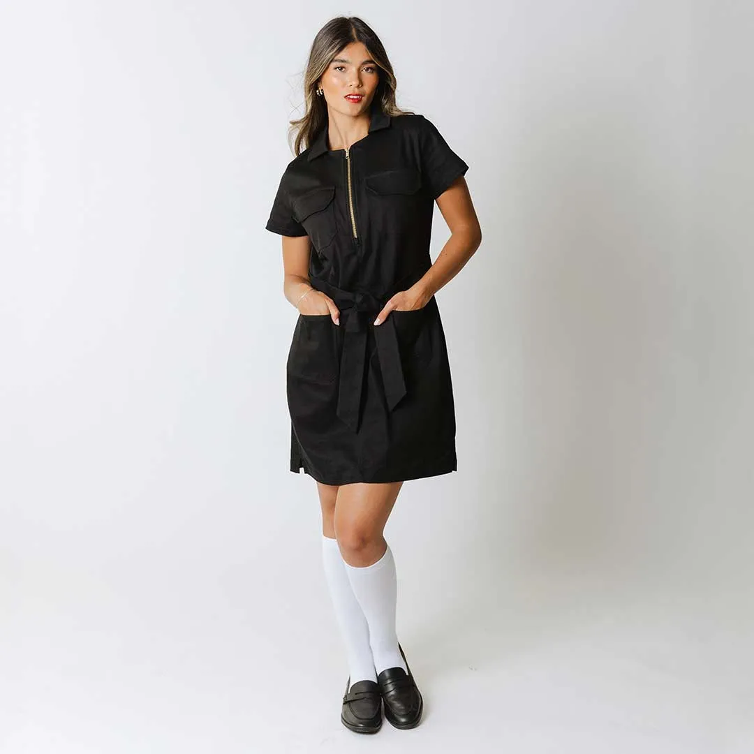Hamptons Dress, Black Canvas StretchFree