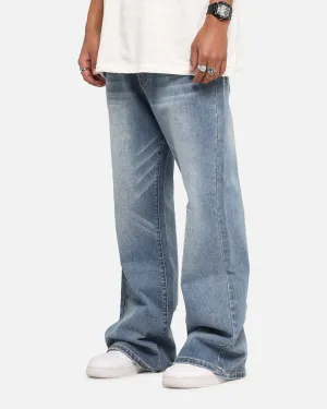 Unisex Fashion XXIII Game Play Flared Jeans Blue Denim