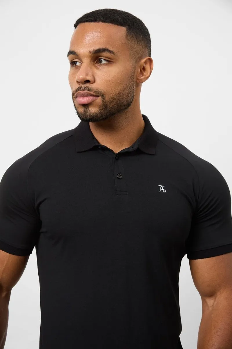 Athletic Fit Polo Shirt in Black Spring Summer