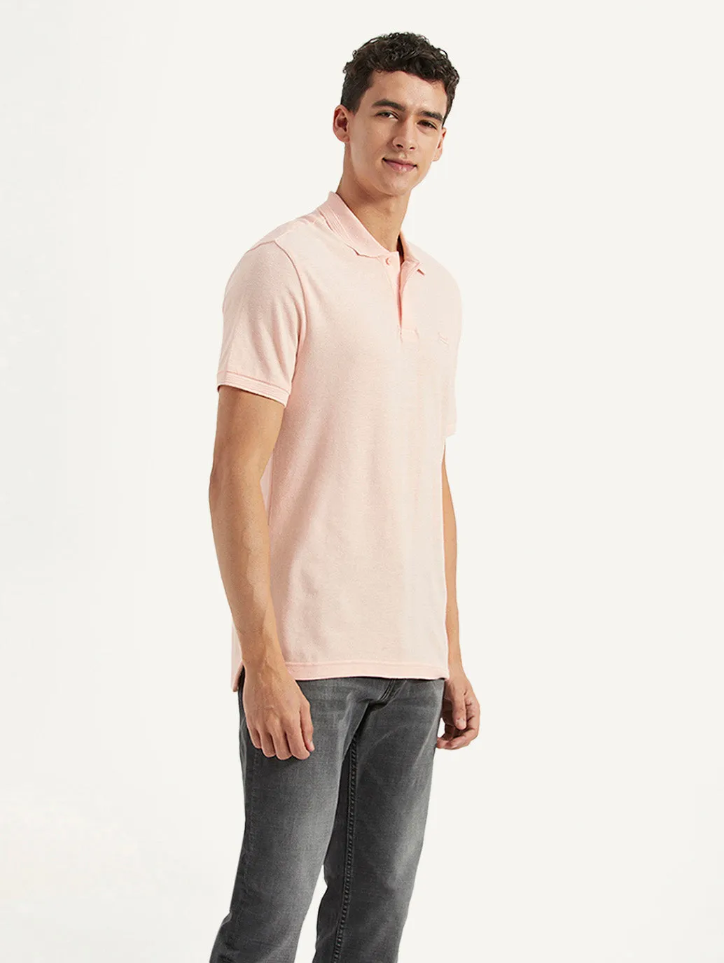 Men's Solid Slim Fit Polo Linen T-shirt Versatile Wardrobe Performance Polo