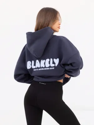 Quick Drying Hare like Cloud  Print Oversized Hoodie - True Navy
