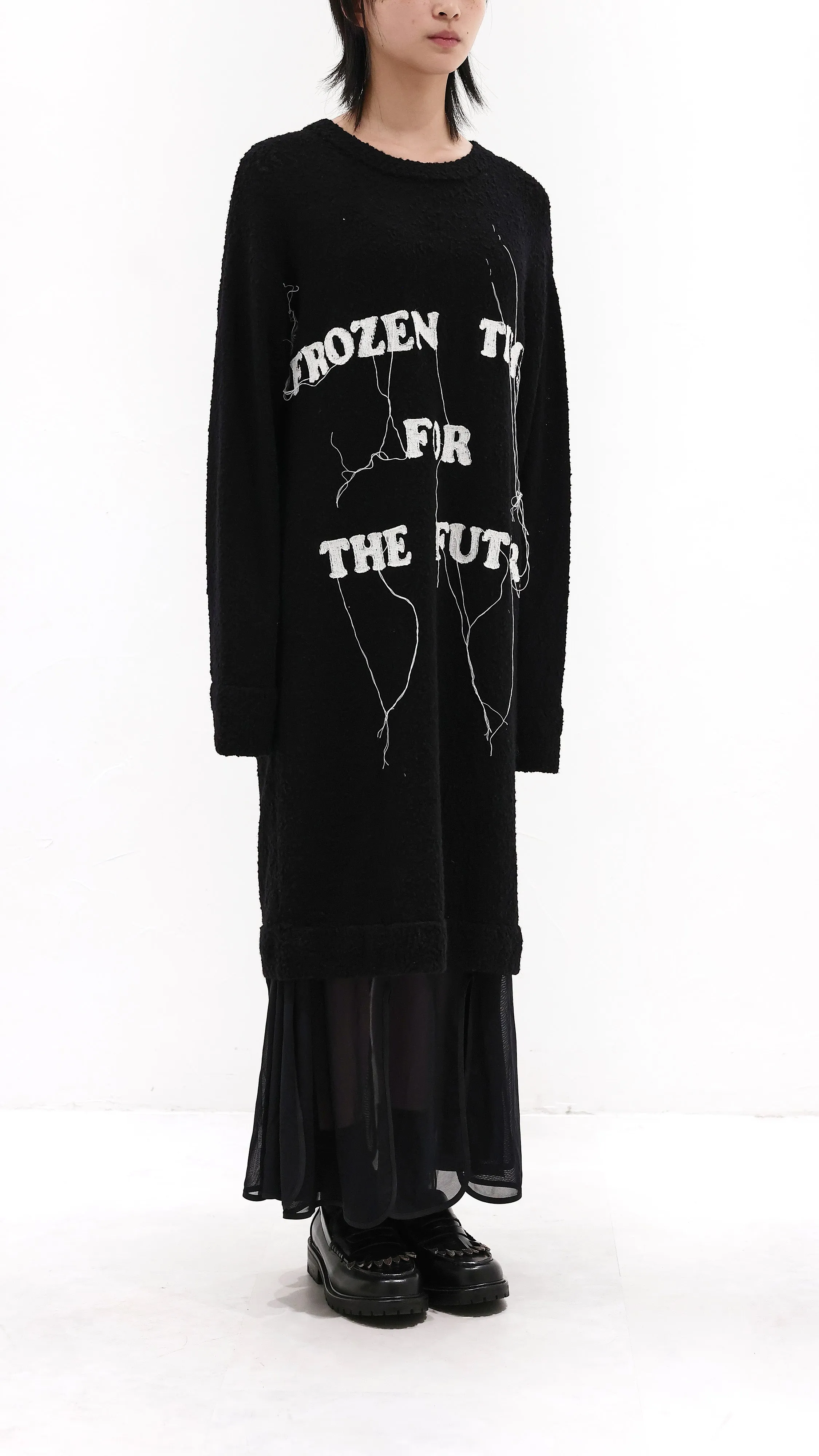 2 in 1 Slogan Knit Dress Street Light