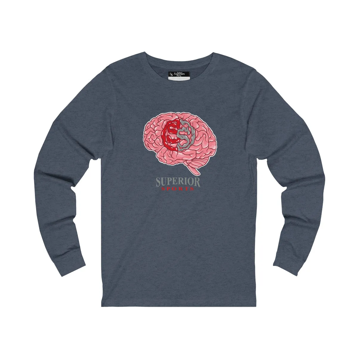 Spandex Enhanced Elasticity WrinkleFreeFabric Men Long Sleeve Brain SS Tee