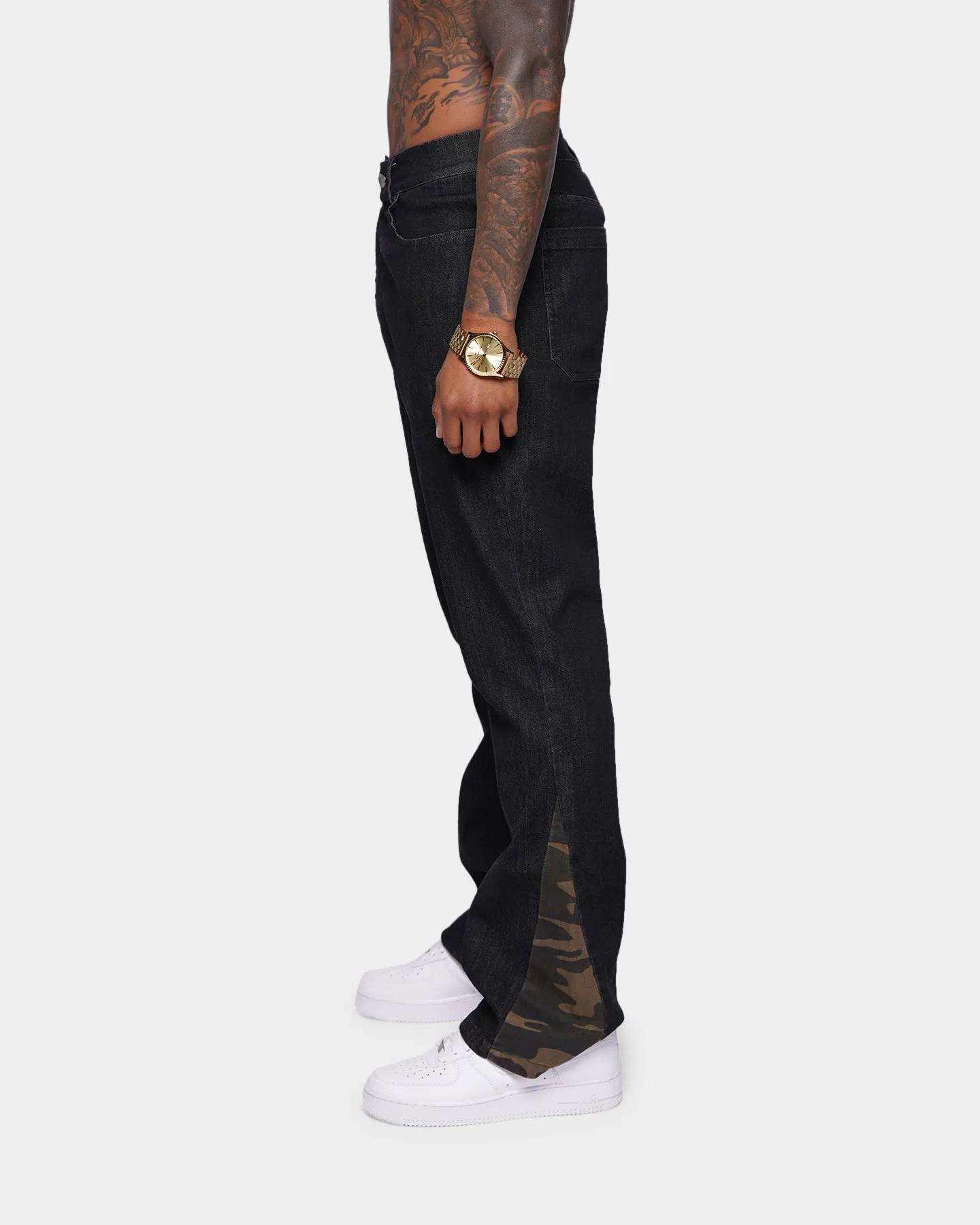 City Look Cool Essentials XXIII Valur Camo Flare Jeans Black/Camo