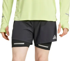 adidas Ultimate Reflective 2 In 1 Mens Running Shorts - Black Sporty Edge UPFProtection