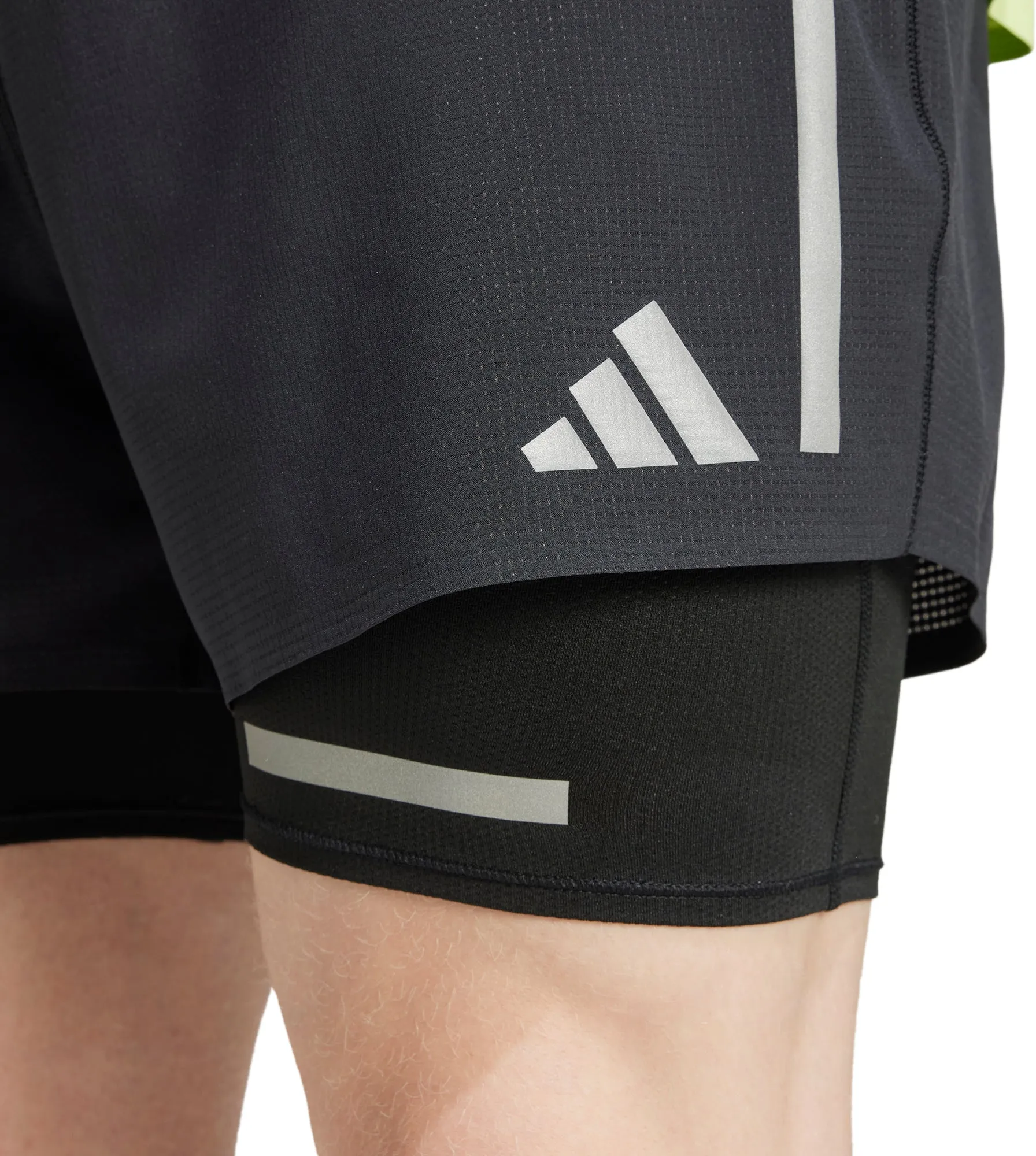 Petite Fit adidas Ultimate Reflective 2 In 1 Mens Running Shorts - Black