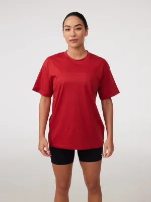 Oversized Tee in Adrenaline AntiPillingTreatment SeamFreeShoulders