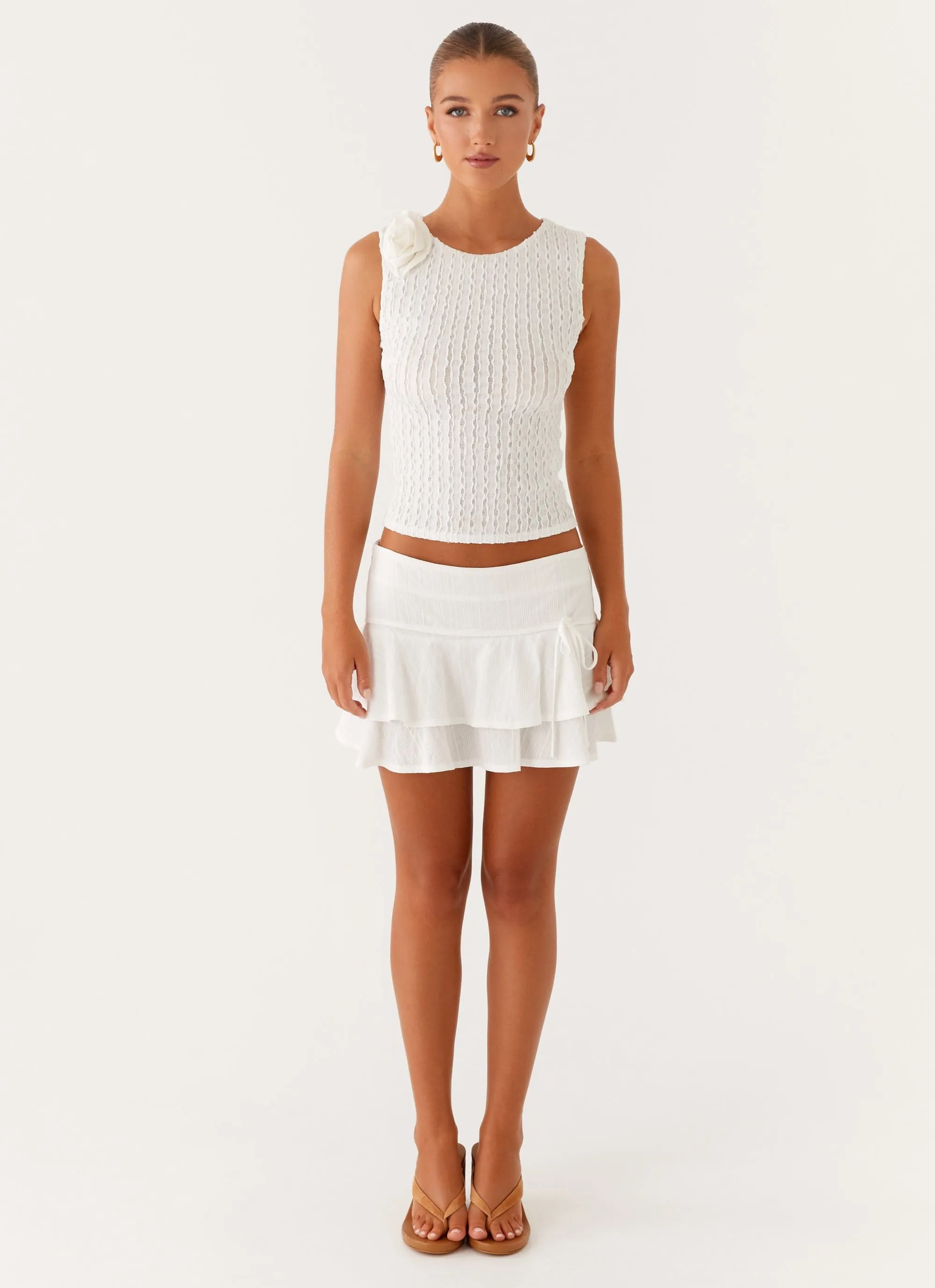 Lounge Base Gentle Drape Lisbon Mini Skirt - White