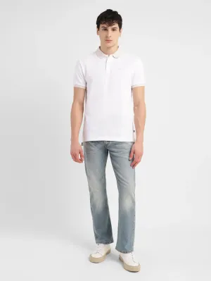 Men's Solid Slim Fit Polo T-shirt Mesh Lined Back