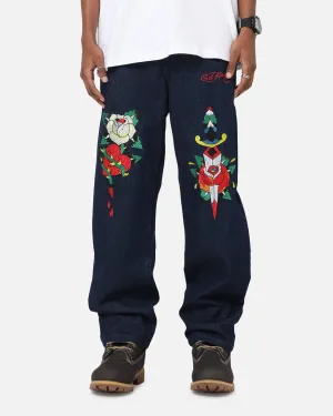 Ed Hardy Once Wounded Jeans Dark Indigo Effortless Style Neutral Fit Piece