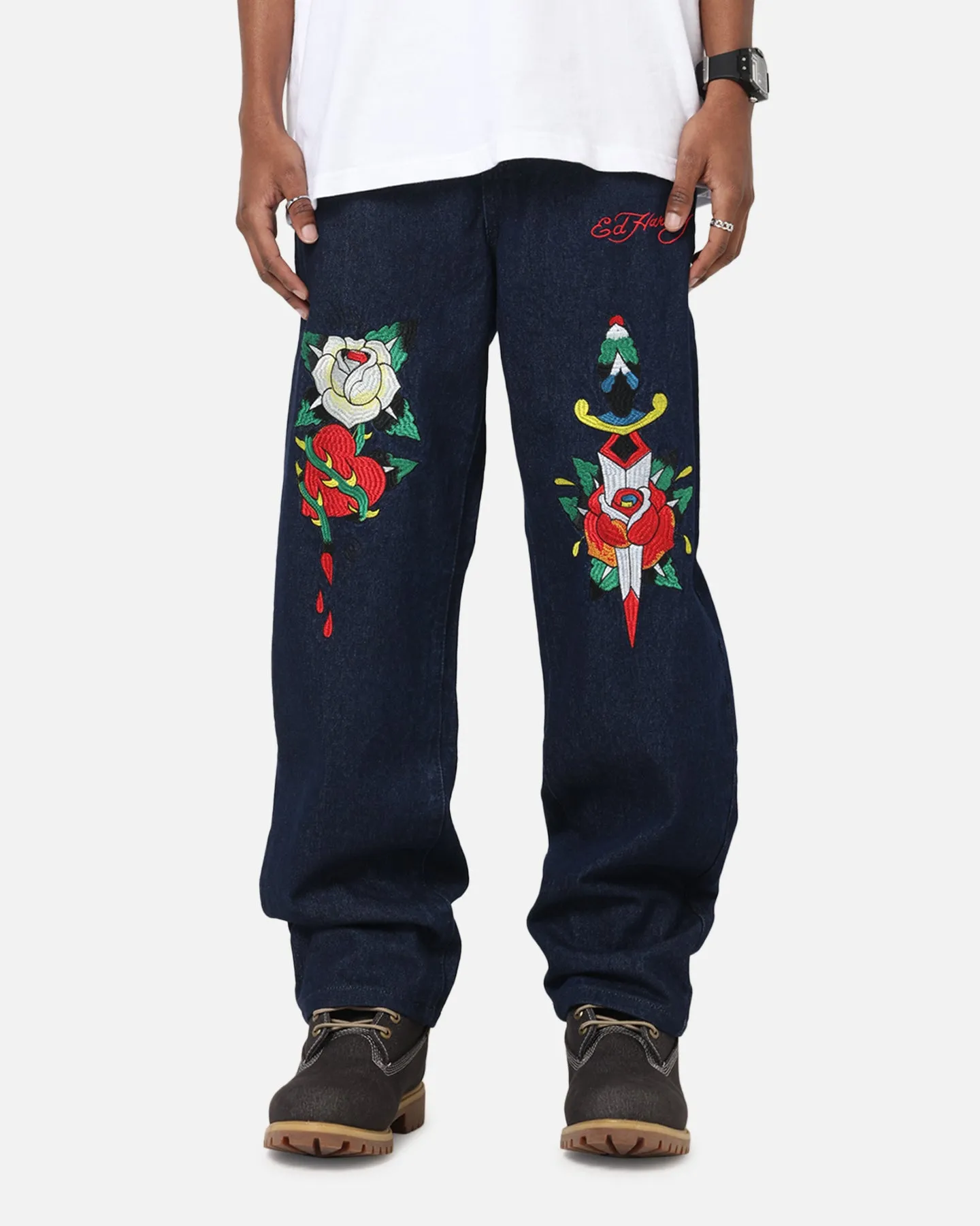 Ed Hardy Once Wounded Jeans Dark Indigo Effortless Style Neutral Fit Piece