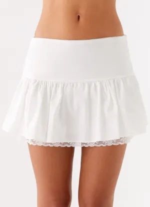 Mavis Mini Skirt - White Unlined Look