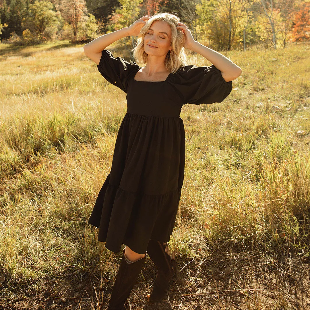 Middleton Dress, Black AntiPilling Strong Glow
