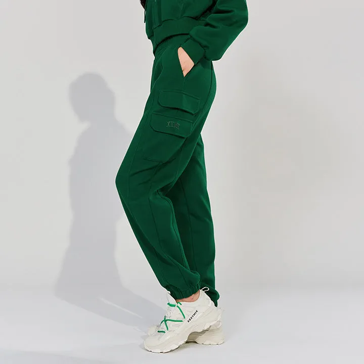 Smooth Yarn Warm Cotton Cargo Joggers