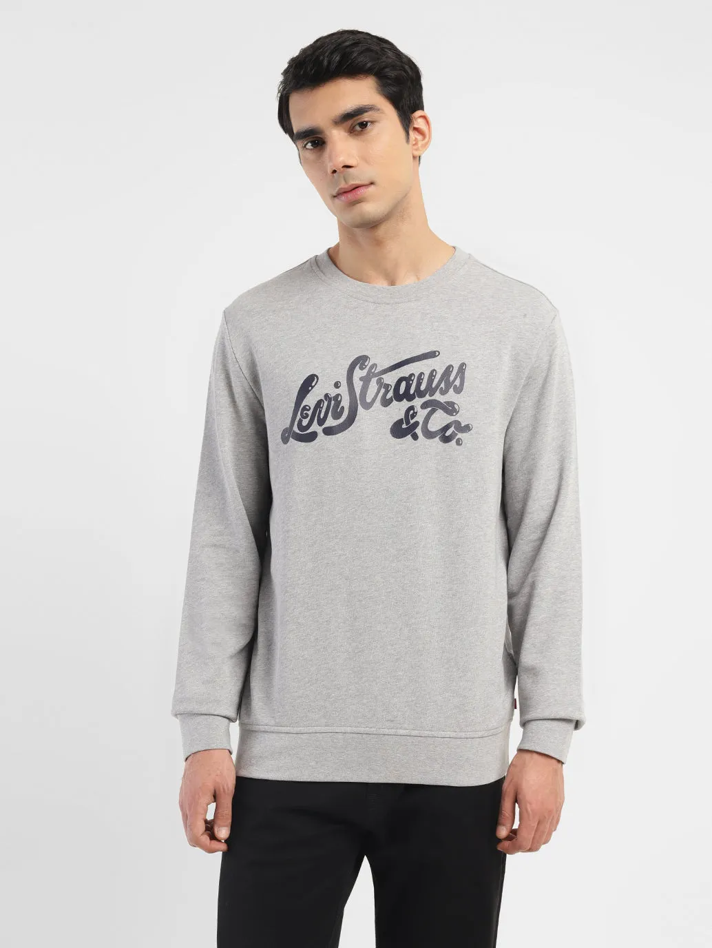 Sport Edge cool-toned Men's Brand Logo Grey Crew Neck Sweatshirt