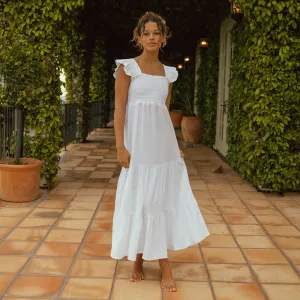 Verse Dress, White TaglessNeckline