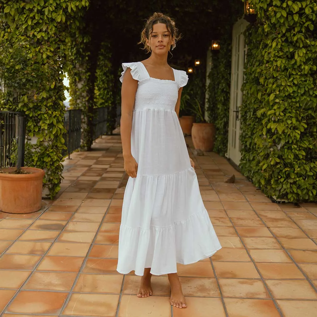 Verse Dress, White TaglessNeckline