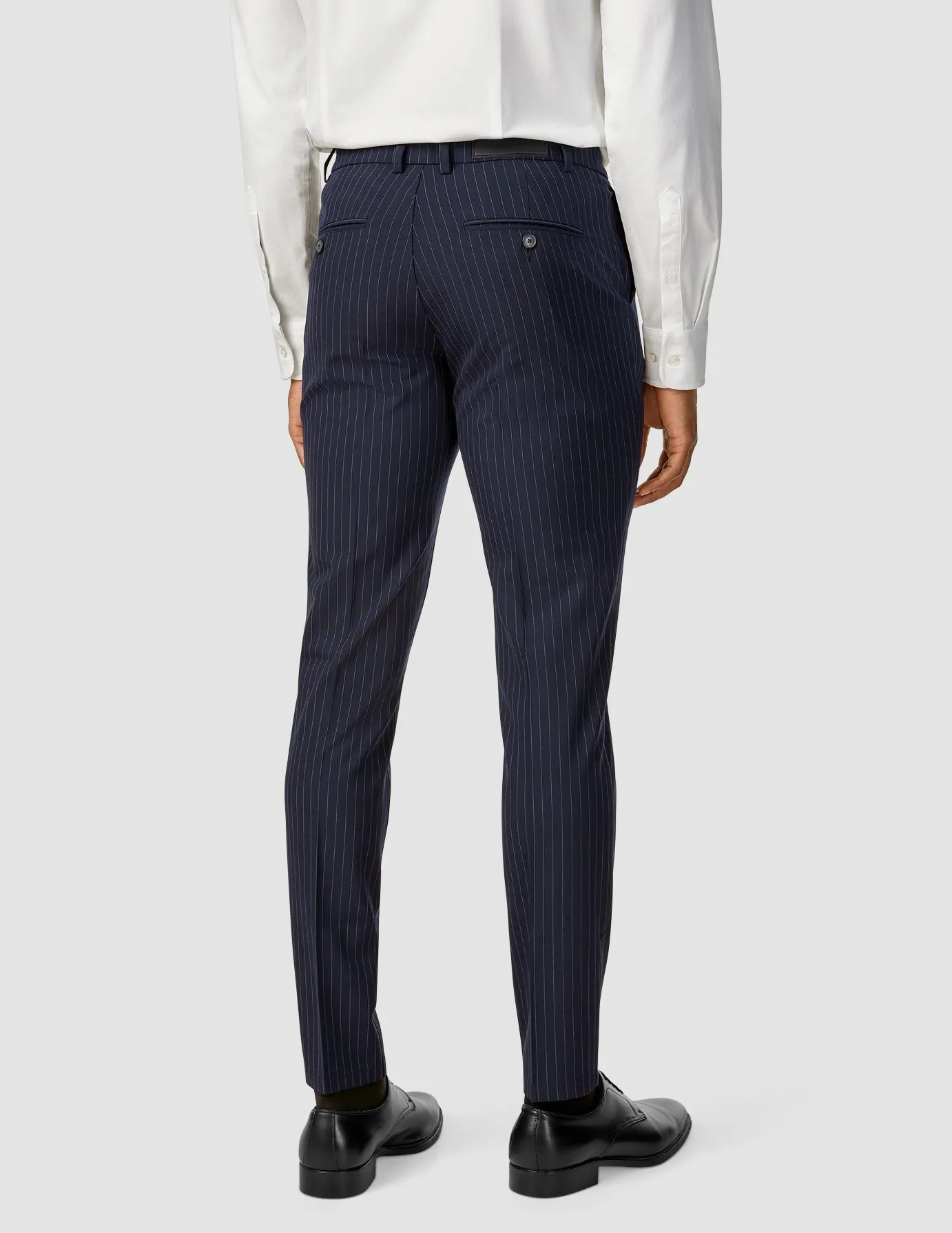 Essential Suit Pants Slim Navy Pinstripe Lightweight Feel