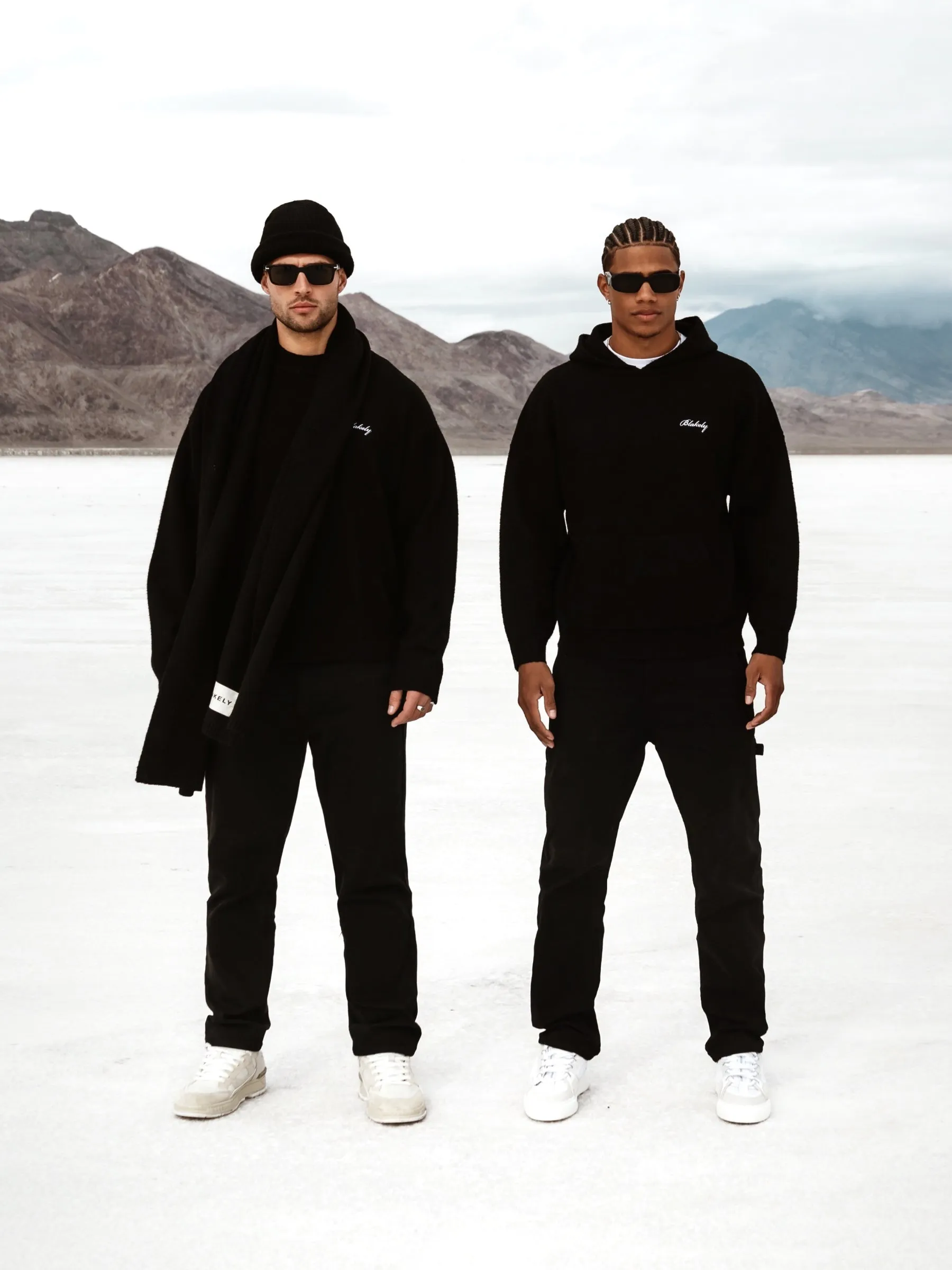 Relaxed Knitted Hoodie - Black Street Style Sports Apparel