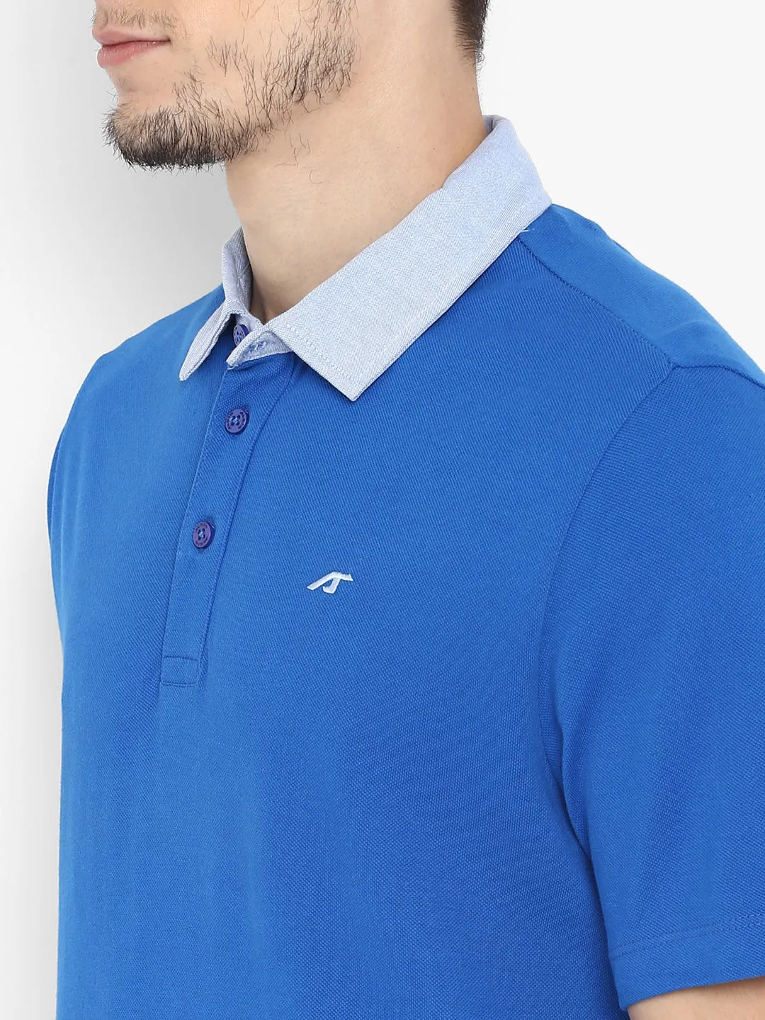 Summer Vacation ALCIS Men Solid Blue Polo T-Shirt