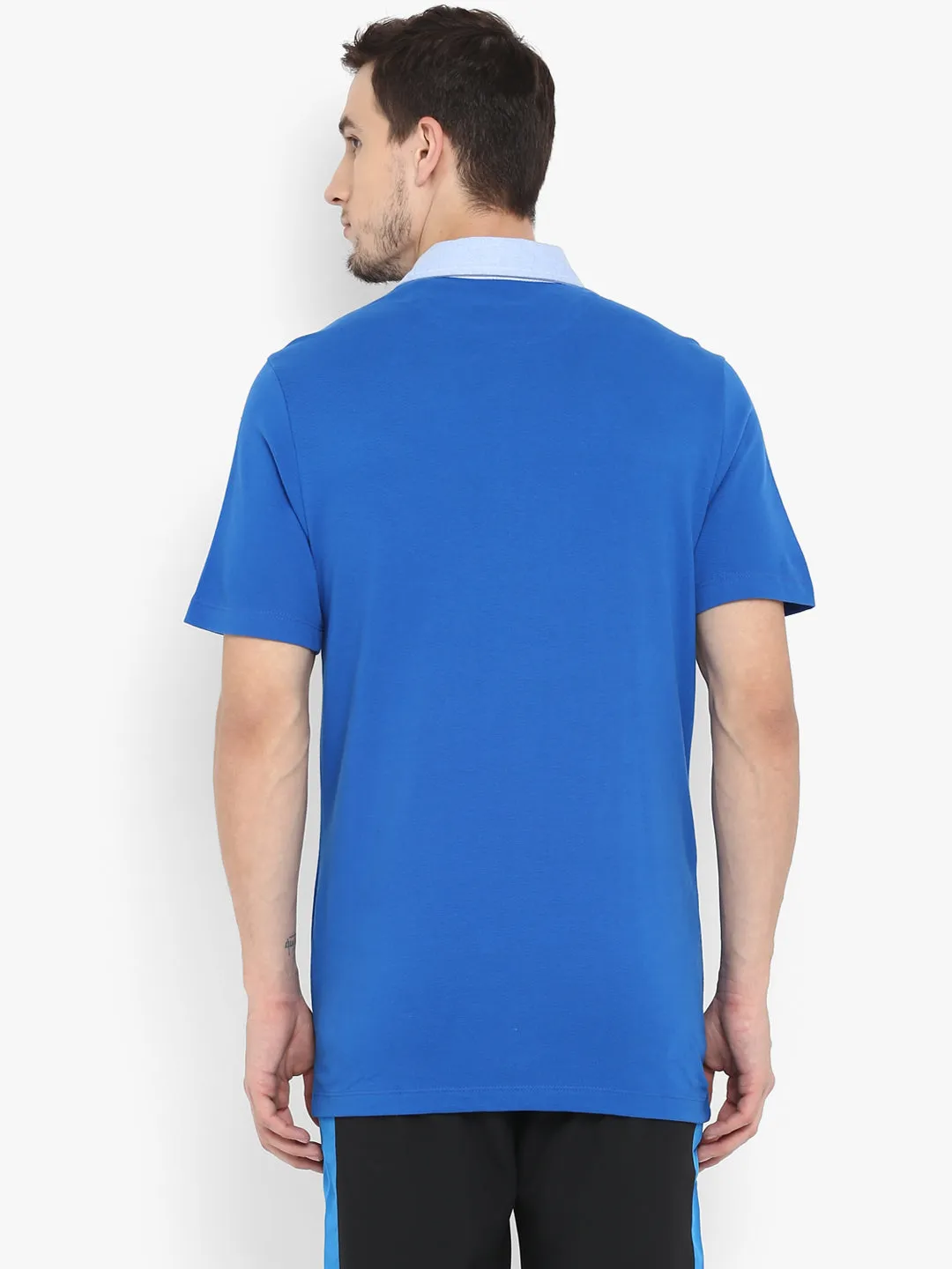 Thermoregulating Lining ALCIS Men Solid Blue Polo T-Shirt