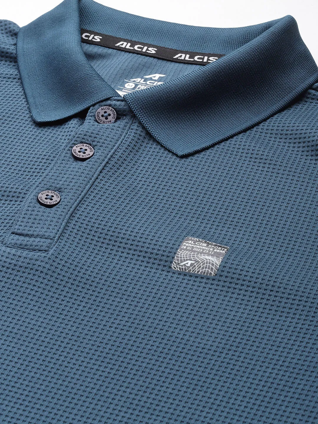 Alcis Men Polo Collar Anti Static Slim Fit T-shirt Durable Buttonholes Golf Ready