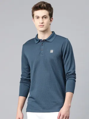 Alcis Men Polo Collar Anti Static Slim Fit T-shirt Urban Casual Button Down Collar