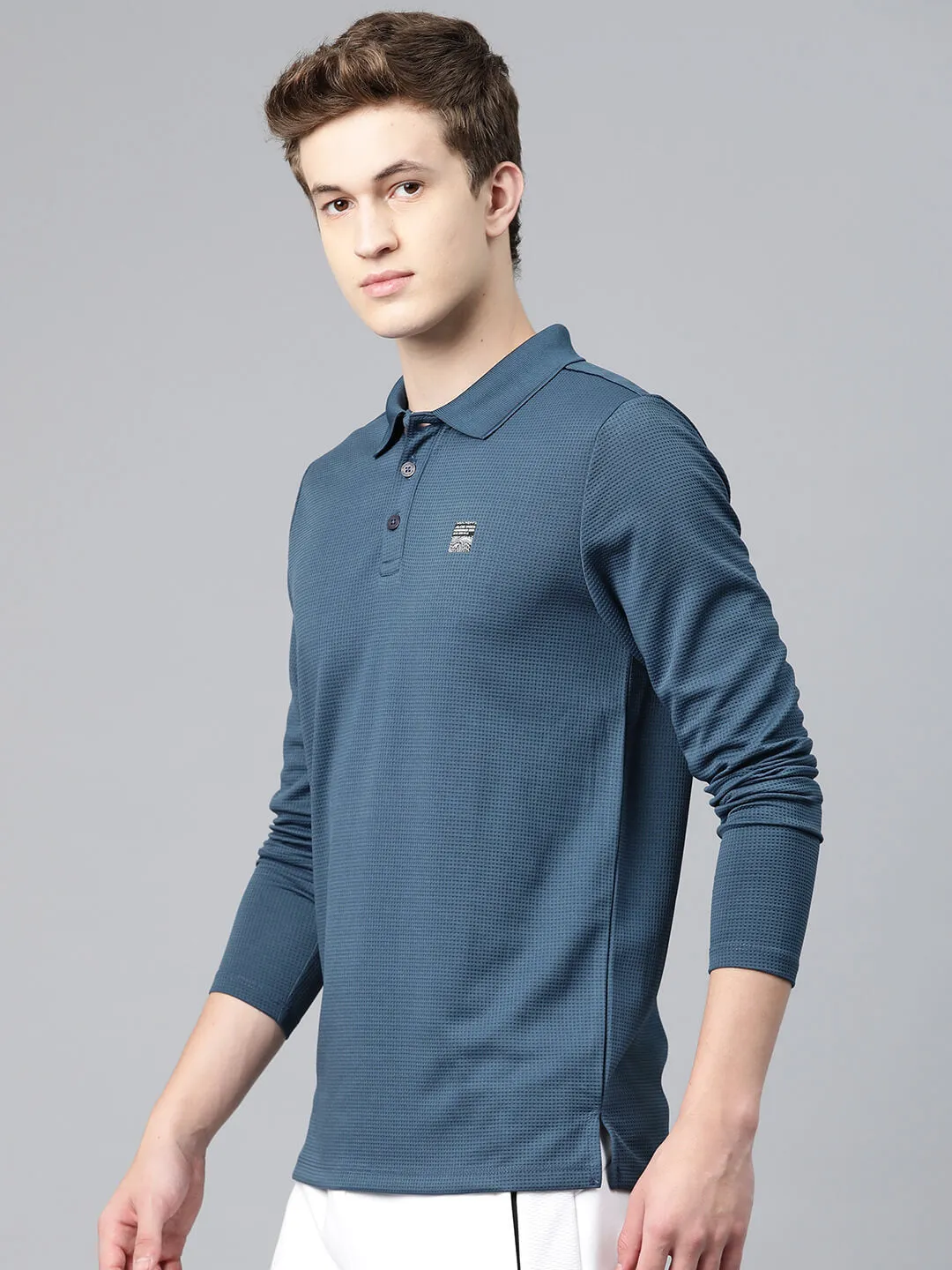 Alcis Men Polo Collar Anti Static Slim Fit T-shirt Travel Essential Durable Cotton