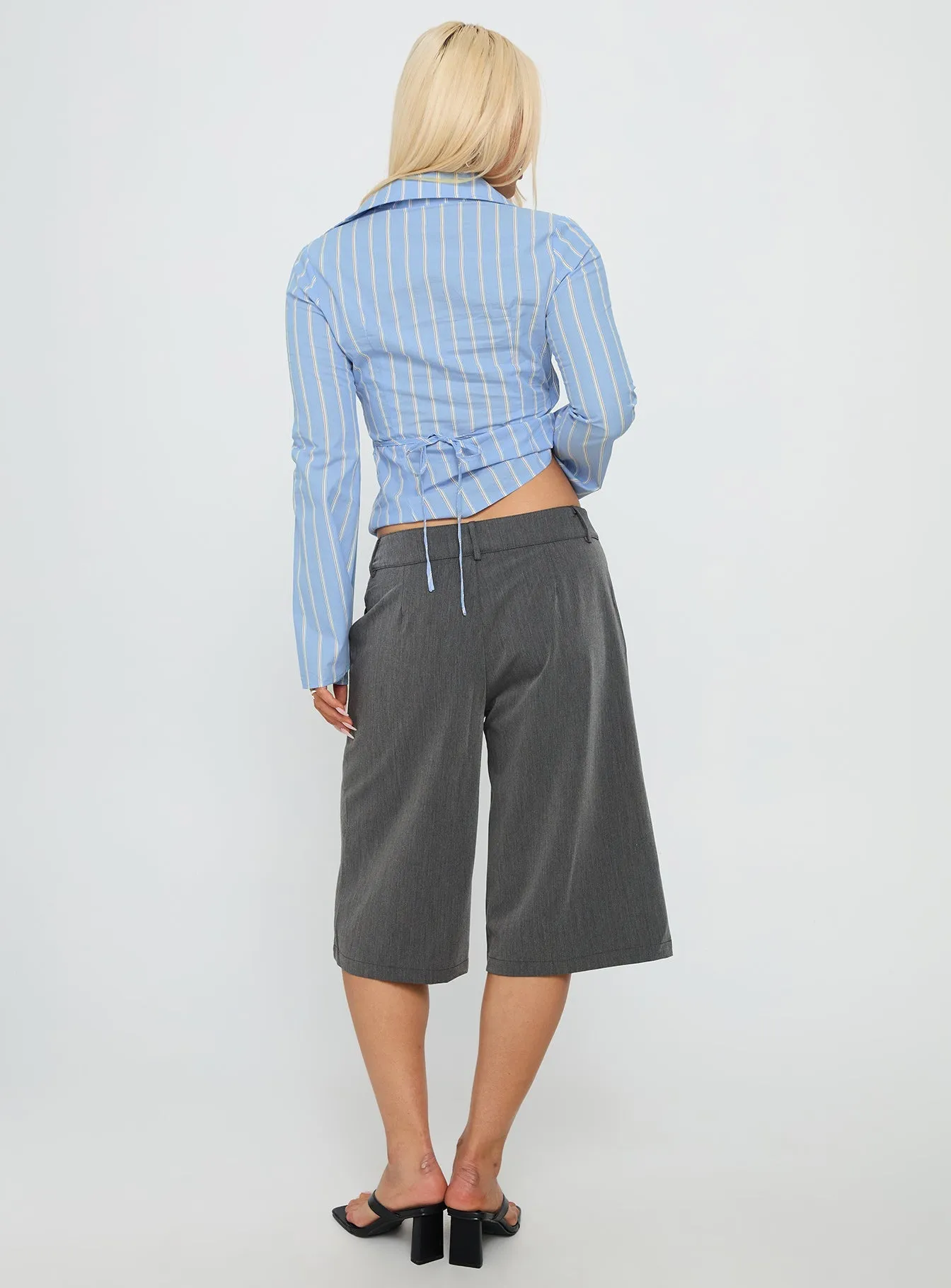 FoldableDesign Semi Formal Munro Tailored Longline Shorts Grey