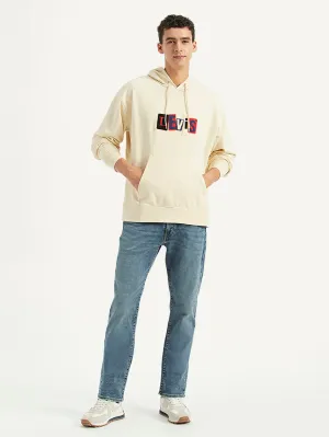 Beaded embellishments Men's Printed Beige Sweatshirt