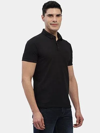 Recycle Glow Hummel Men Jaye Black Golf Polo Tshirt