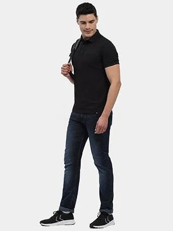 Hummel Men Jaye Black Golf Polo Tshirt StainRepellentSurface EcoDye Process
