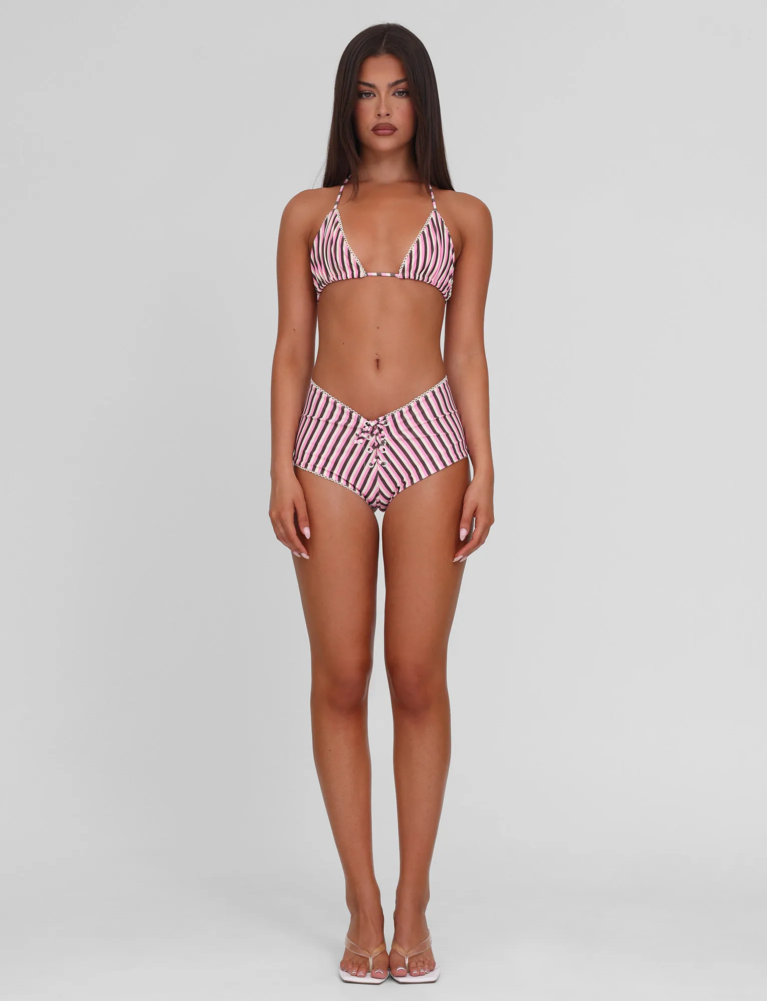 Backless-Option DAZZLE BIKINI TOP - STRIPE