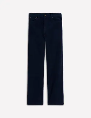 Unisex Outfit 5-Pocket Cord Column Jeans-Navy