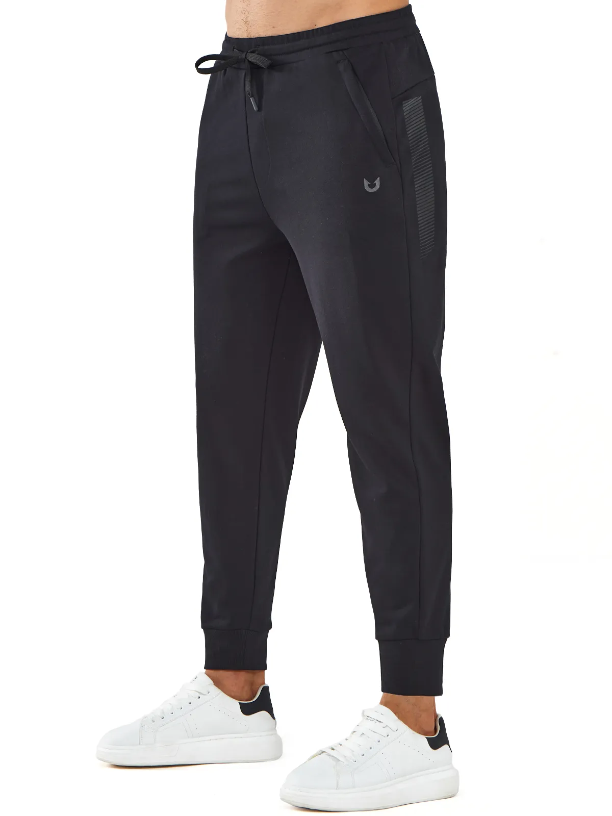 Men's Cotton Athletic Works Sweatpants Spandex Joggers for Gym Running Travel Fit Curved Waistline